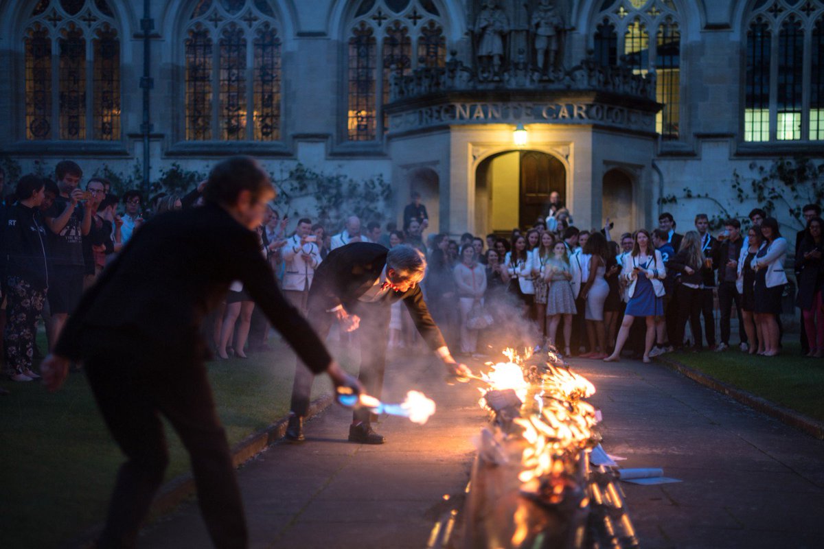OxfordGiving's tweet photo. From the burning of a sacrificial disused boat to the universe-saving #timeceremony, @OxfordGradStudy investigates eight curious Oxford traditions: https://t.co/AfKOE6gXCX 📸Vinesh Rajpaul https://t.co/6eASH6n50E