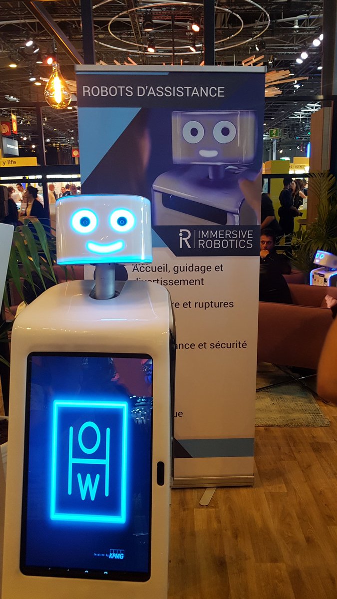 ImmersiveRobot's tweet photo. Venez nous retrouver à l'espace experientiel #HelloOpenWorld de KPMG au salon @VivaTech #VIVATECH2018 #Vivatech entre allée H et G: Présentation de nos solutions d'accueil, guidage, logistique et géolocalisation indoor.#indoorgeolocalization #robotics #Vivatechnology2018 https://t.co/iznShLNRJE