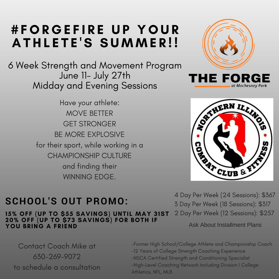 theforge_noco's tweet image. The Forge at Machesney Park #ForgeFire Summer Program! 
SCHOOL'S OUT PROMO RATE GOOD TIL MAY 31st. 
PM me or call for details!! 
Feel free to retweet it out!! #ForgeLife #getafterit
