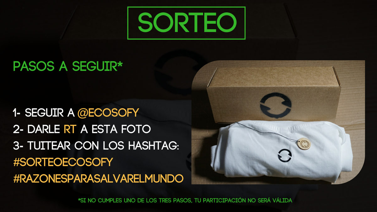 ecosofy's tweet photo. ¡Hoy traemos el #SorteoEcosofy para Twitter! No olvides seguir los pasos de la imagen para participar.

Usa #RazonesParaSalvarElMundo para mencionar en tuits todas las razones que se te ocurran para luchar por nuestro planeta 🌍 https://t.co/GNaGjRiGgH