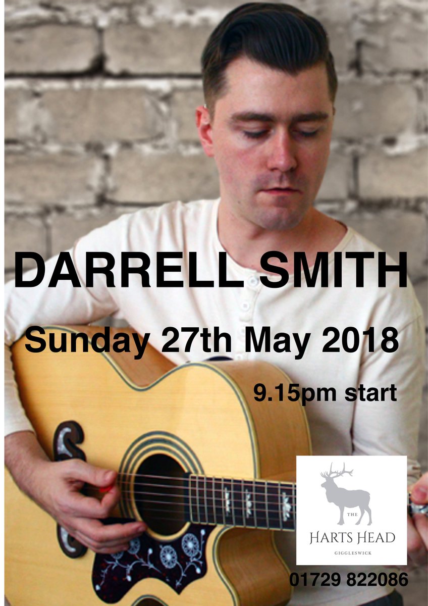 ** BANK HOLIDAY AT THE HARTS HEAD **

Sunday Live Music from Darrell Smith from 9.15pm

Book your table for this weekend by calling 01729 822086 or online at our website.
