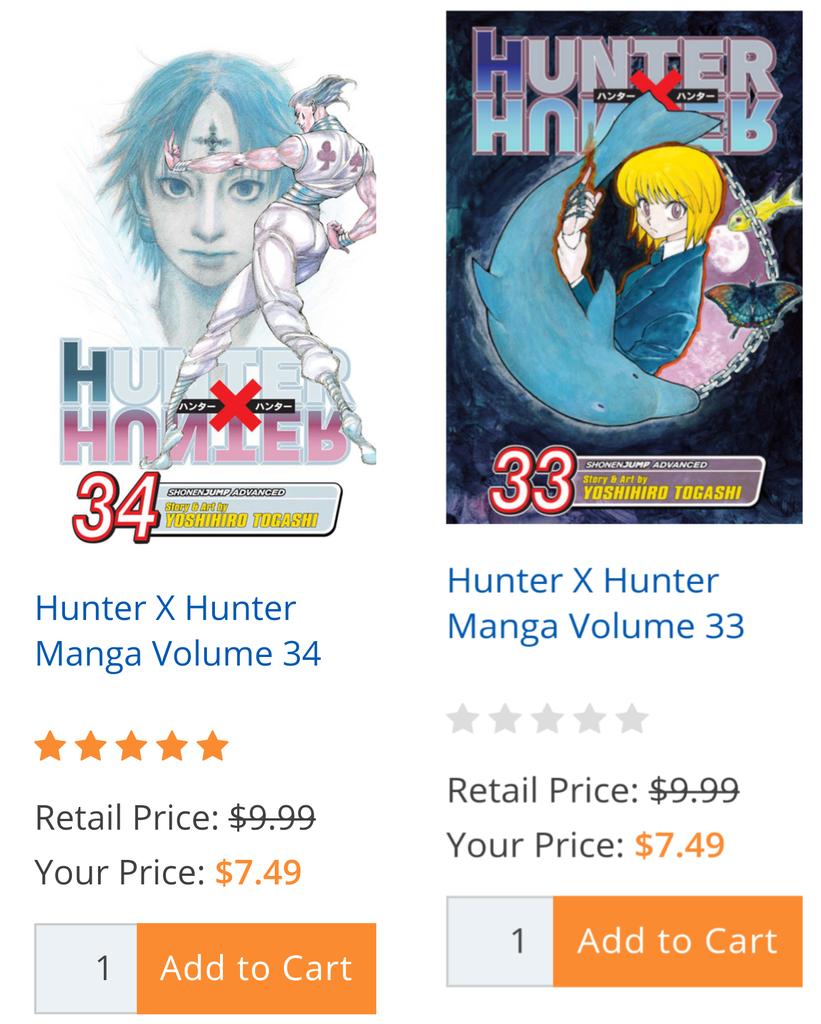 Hunter Hunter Use Promo Code 18 Viz At Rightstuf To Get 10 Off Hunter X Hunter Manga T Co Xxxoqckvqw