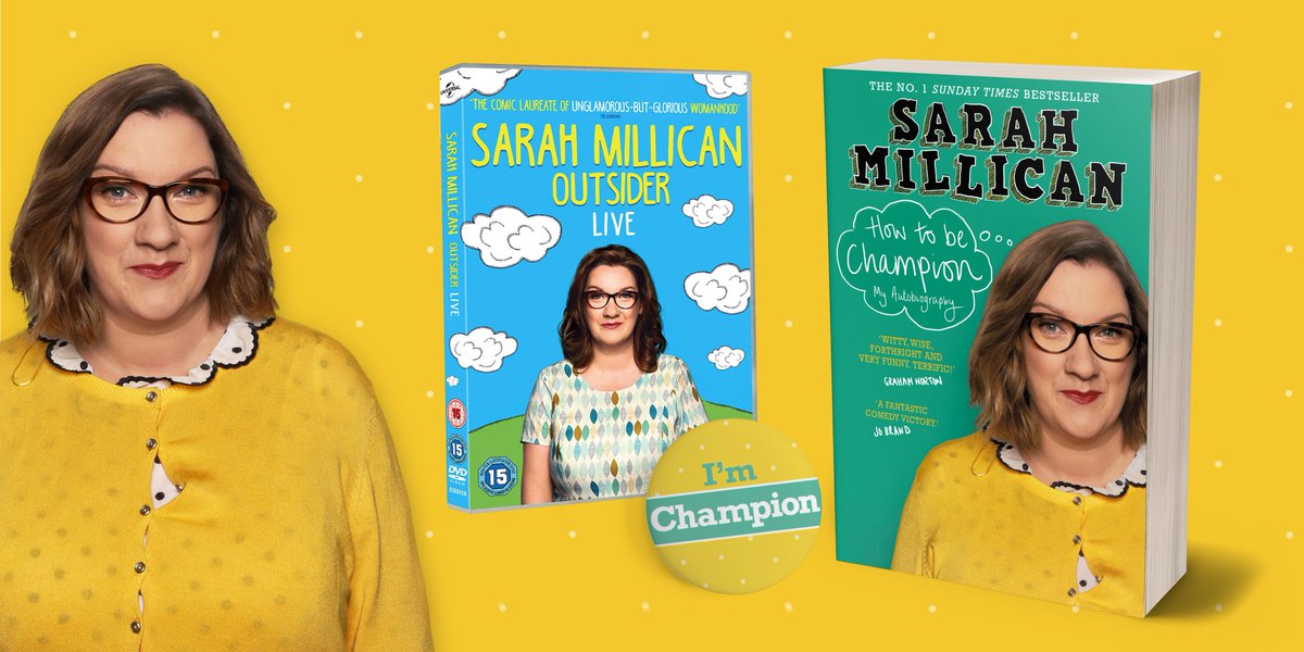 Bank holiday is here☀️Celebrate by entering our comp to win a copy of <a href="/SarahMillican75/">Sarah Millican</a>'s #HowToBeChampion in paperback, 'Outsider Live', AND I'm Champion badge. What more could you ask for in a prize?! RT to win! Closes at 23:59 on 31st May. Full Ts&amp;Cs👉fal.cn/ySZJ