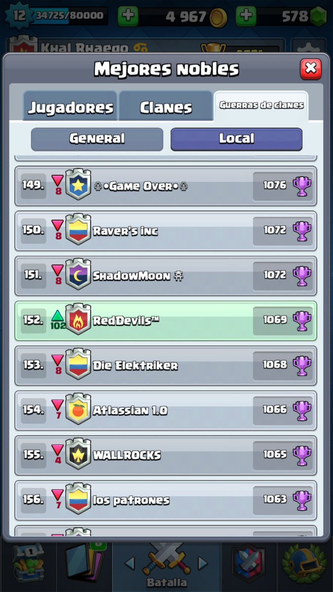 ¡Por Fin! Después de empezar tarde en las guerras y mucho esfuerzo estamos en el Top Nacional <a href="/ClashRoyaleES/">Clash Royale ES</a> <a href="/ColCrNews/">Col Cr News (CCN)🇨🇴</a> <a href="/eClasher_News/">eClasher News</a> #ClashRoyale