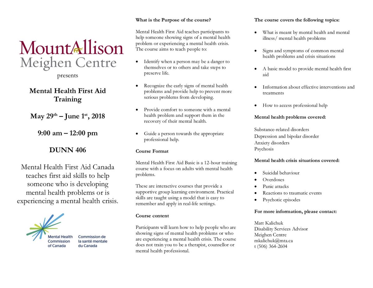 Mental Health First Aid Training- May 29th-June 1st!!