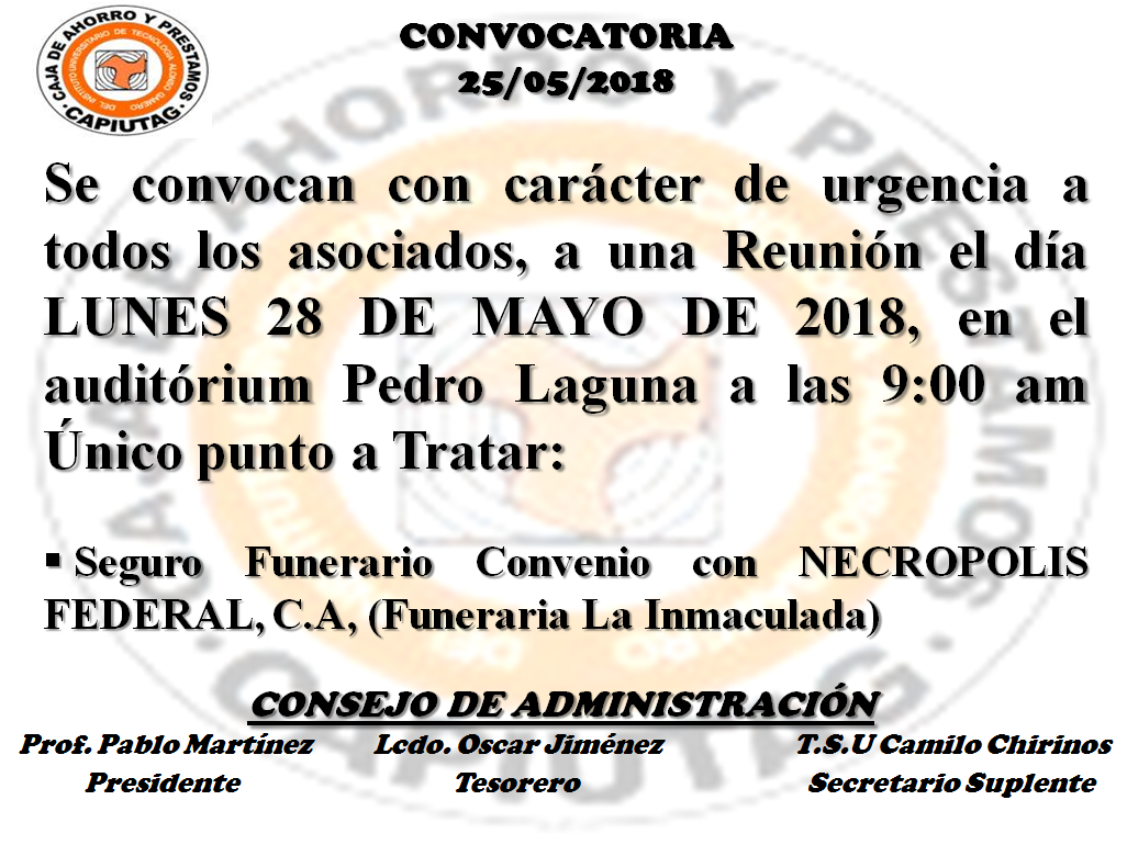 capiutag's tweet photo. REUNIÓN CON CARÁCTER DE URGENCIA PARA NUESTROS ASOCIADOS https://t.co/dUfHnNxKfa