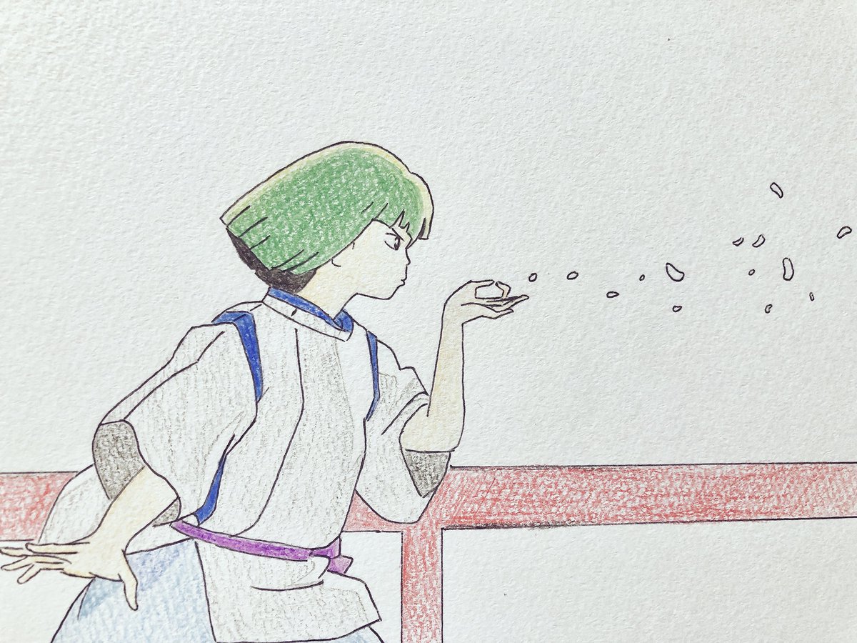 紗 On Twitter 色塗り完成 背景難しいな 千と千尋の