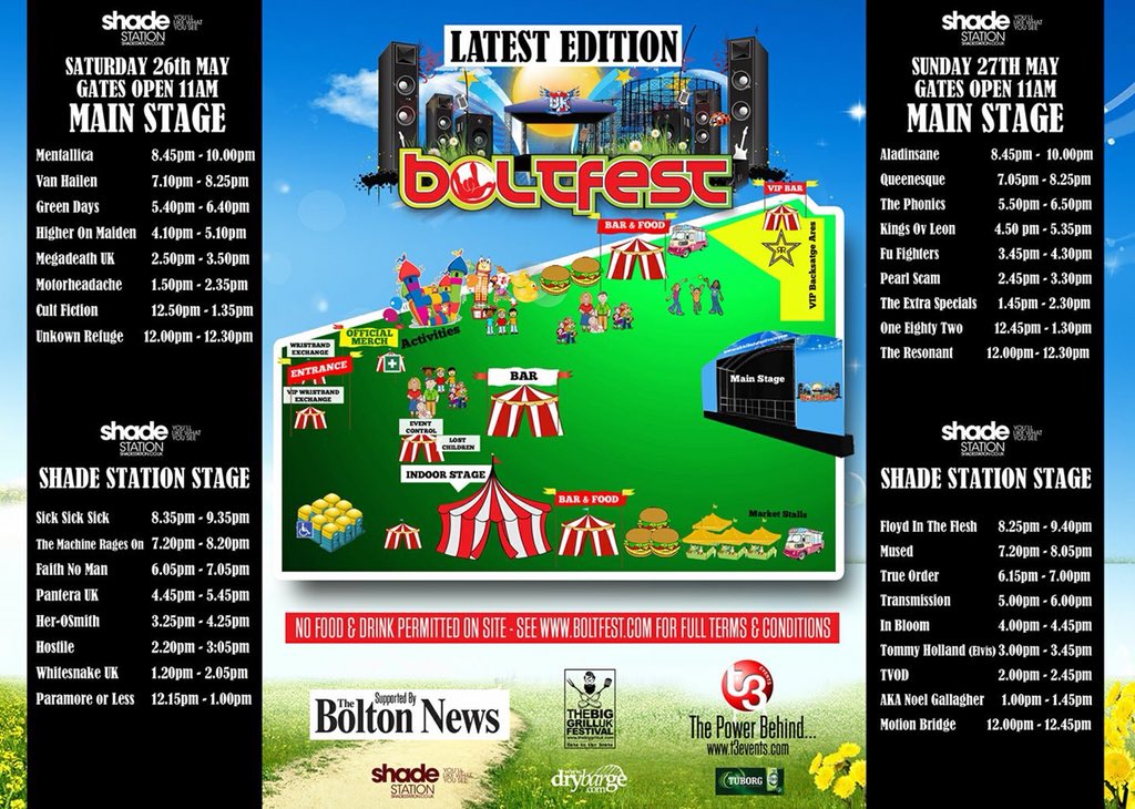 There are no tickets on the gates  advance ticket only book online or go to X records Bolton boltfest.com