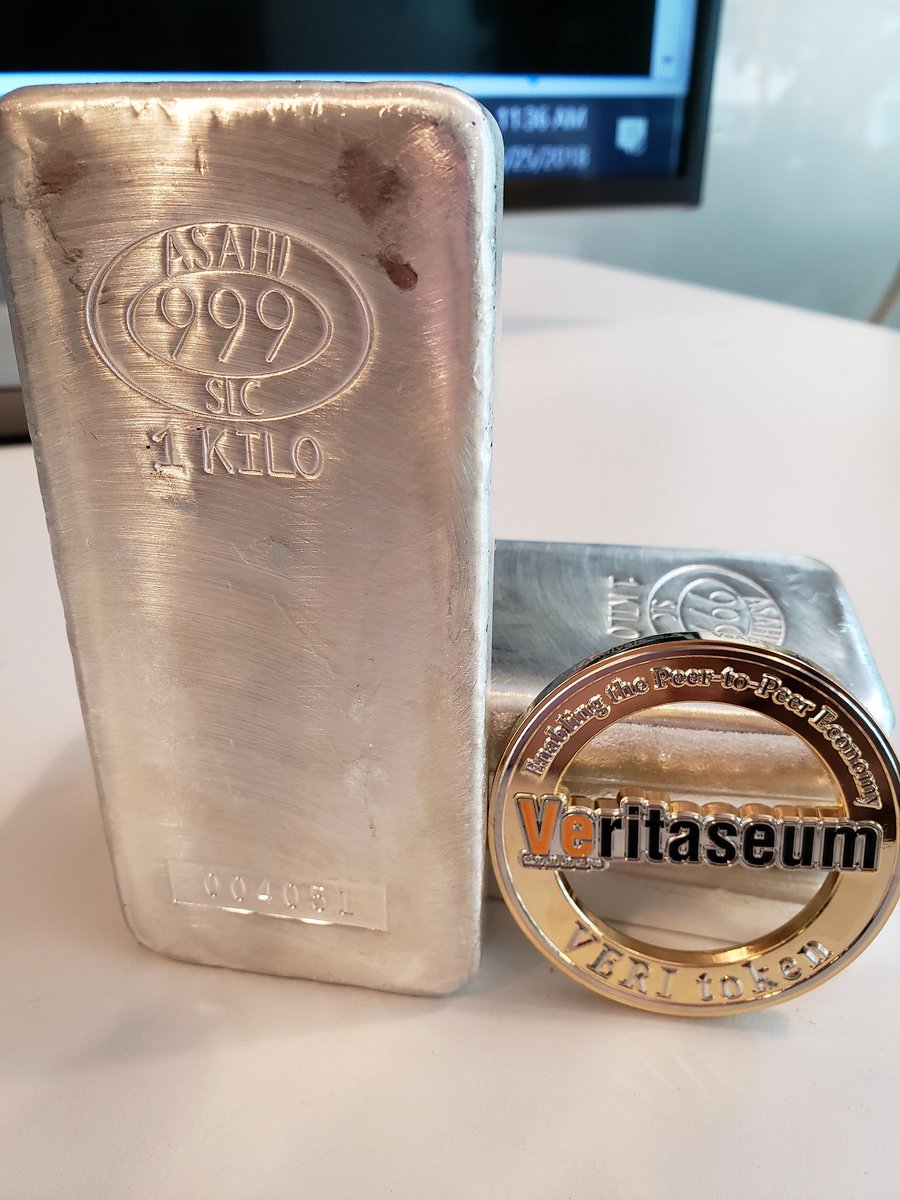 ReggieMiddleton's tweet photo. Watch as I send 4 kg of "Veritized" .999 fine, fully redeemable silver around the world just as effortlessly as I would a text or tweet. @Nouriel seems to ridicule #dapps as games and toys. When we go live (very soon) the joke will be on the Luddites, no? https://t.co/37f90NOamf https://t.co/ajaeOwT4LW