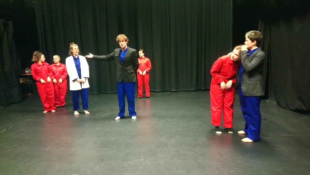 spacedogsreturn's tweet photo. Run through in our shiny new costumes! ✨ Don't miss these cosmonauts 4-6 June at @TheatreN16 🚀 https://t.co/bhvKQpK56W