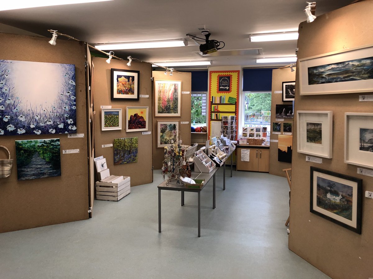 Fantastic transformation of our primary school in #eskdale #cumbria for #art show weekend. Lots of fantastic art &amp; #crafts for sale &amp; beautiful cream teas. Please come &amp; visit us and please retweet to spread the word - this weekend Sat, Sun &amp; Mon.