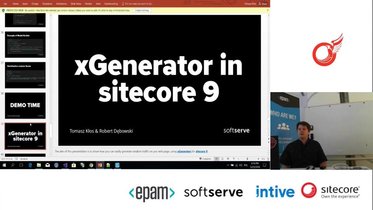 RobsonAutomator's tweet photo. Wow xGenerator works with #Sitecore 9, @SUGPoland @_TomekKlos https://t.co/dSmbRW2pje
