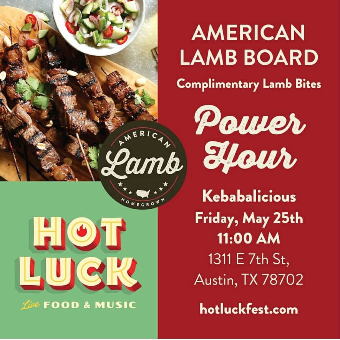 Come by now till 1pm for some complimentary lamb bites! &amp; pick up a passport to win some cool kebab socks!