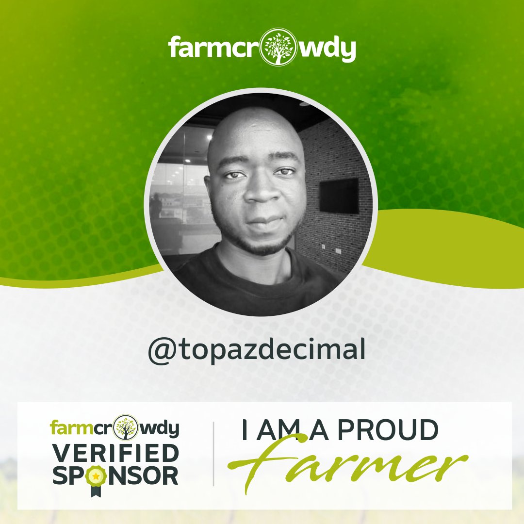 topazdecimal's tweet image. I'm glad I #OwnAFarm. Thanks to @farmcrowdy, I now have a chance to make impact in the lives of small-holder farmers and improve food security in Nigeria while making some returns on my money. It's a Win-Win!