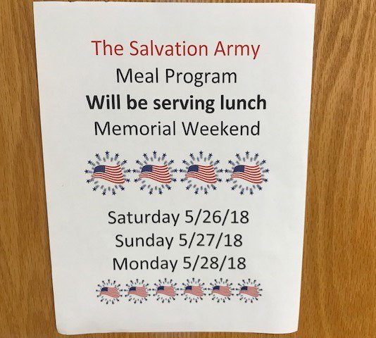 FoxCitiesSA's tweet image. Our dedicated #volunteers will be serving at our #NoonFeedingProgram this #MemorialDayWeekend  on Saturday, Sunday and Monday.  #DoingtheMostGood #salvationarmywi #FoxCities #Appleton since 1917 helping those in need.  Stay safe this Memorial Day weekend.