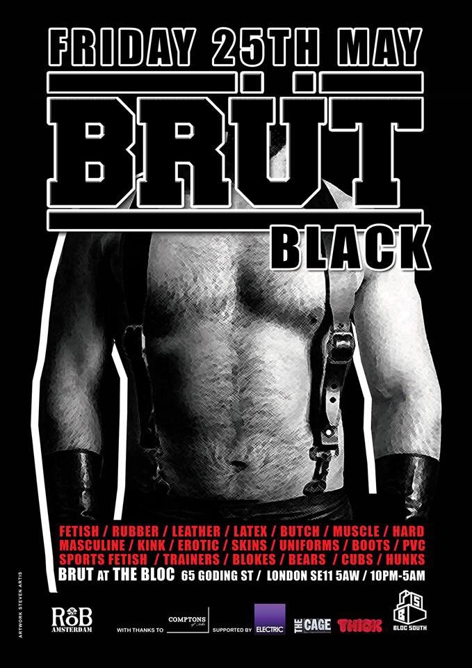 Tonight in London there is BRÜT BLACK from <a href="/BrutLondon/">BRÜT London</a> and <a href="/bloc_south/">Bloc South</a> where you can spread the #RubberLove with all the fetish boys