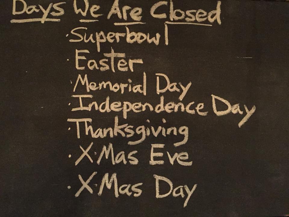 celticcavern's tweet photo. Here are the only days we are closed. Please note, Memorial Day is one of them. We hope you have a fabulous weekend! 🇺🇸 https://t.co/hBpcCiR1R4