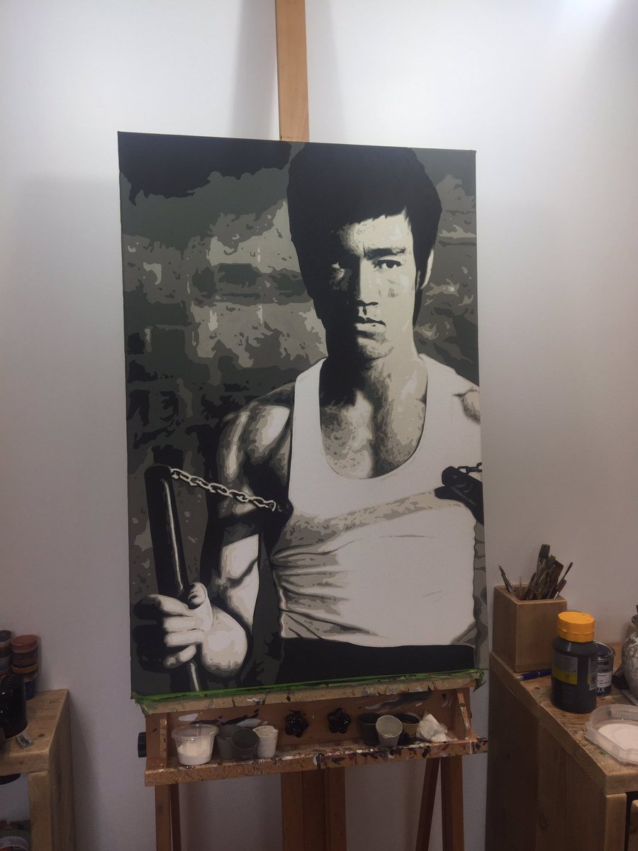RossBainesArt's tweet photo. Three brand new original paintings of the legend that is...
BRUCE LEE
These 3x2ft acrylic portraits are for sale (DM me if interested) 
Limited edition prints are also now in store at https://t.co/YAmWkVRO6b https://t.co/kZOwTdnc99