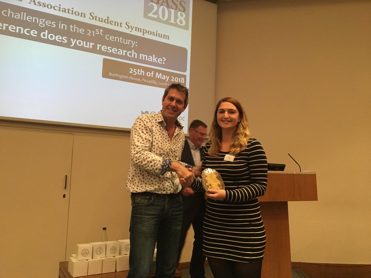 GASS2018's tweet photo. Best talk prize goes to Sian Evans @Slevans_ ! Congratulations! https://t.co/txkVmu22r1