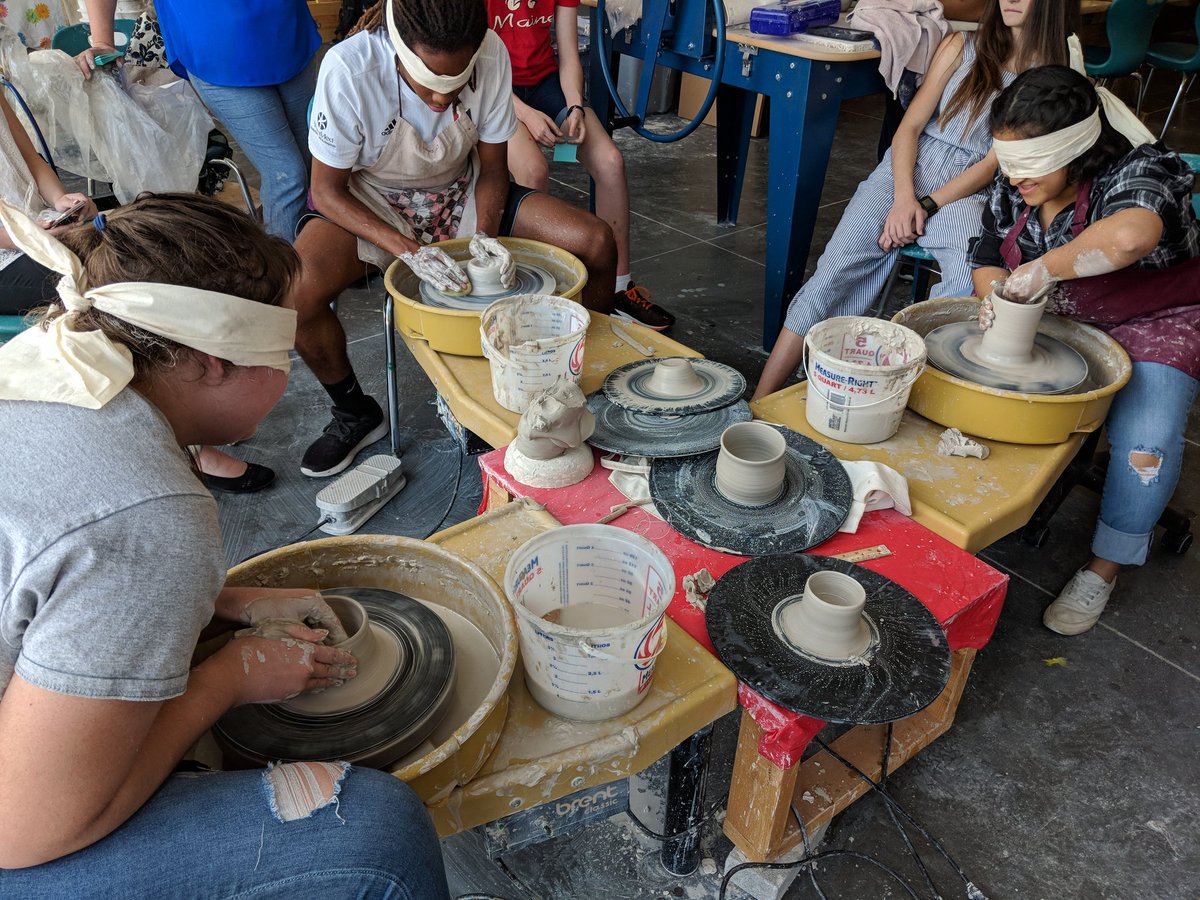 ArtwithHarkins's tweet photo. First annual clay Olympics! Event #1: throwing on the wheel while blindfolded @AFHSVisualArts #PatriART @JenCave_73 https://t.co/7YI4XuZMGq
