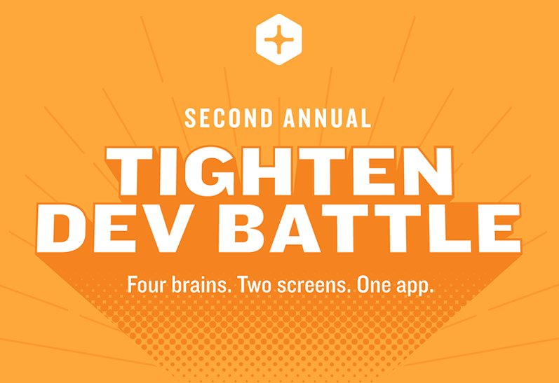 TightenCo's tweet photo. We're still going! Watch two teams battle it out to build a native mobile app using React Native and NativeScript: https://t.co/PTFy7g4oL3
Reply here with any questions you have for the teams #DevBattle https://t.co/zPlHR6meha