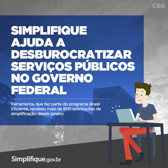 CGUonline's tweet image. #BrasilEficiente: Simplifique ajuda a desburocratizar serviços públicos no Governo Federal goo.gl/wmgKTz #GovernoDigital