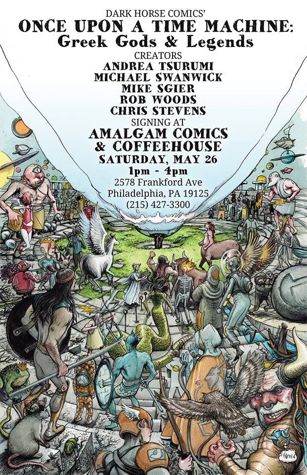 DarkHorseComics's tweet image. If you're in the Philadelphia area, check out this event at @AmalgamPhilly on Sat.: Once Upon a Time Machine contributors @AndreaTsurumi, @MichaelSwanwick, @msgier, @apluscomix &amp;amp; Chris Stevens will all be there for a signing &amp;amp; talk about the books! bit.ly/2scMXPN