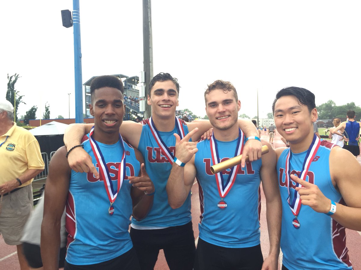 Boys 4x100M Division II Class A State Champions at 42.54. #USNtigers