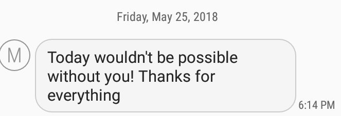 tmgesq's tweet photo. I just got this text from a Father at his son's 8th grade graduation! We got him physical custody of his son in January, 2018. This warms my ❤!!!
#TMGPC #WeLitigate #LawyerUp #RepresentingGreatDads https://t.co/7eRCsVIm3v