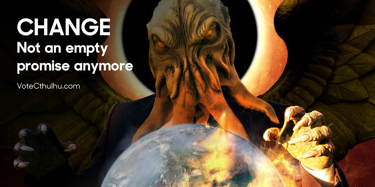 cthulhu4america's tweet photo. I wake up. 
Humans die. 
World Ends.  
It's not a theory.  It's a plan. 
#MyEndOfTheWorldTheory https://t.co/p8sw3fkBea