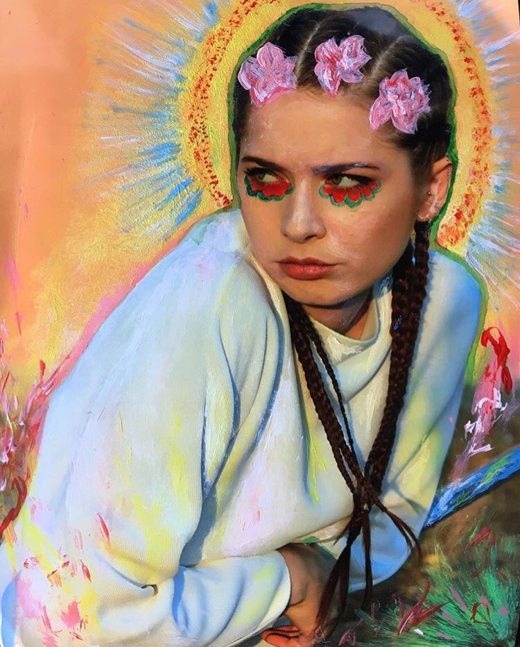 Paint over printed photographs, by me