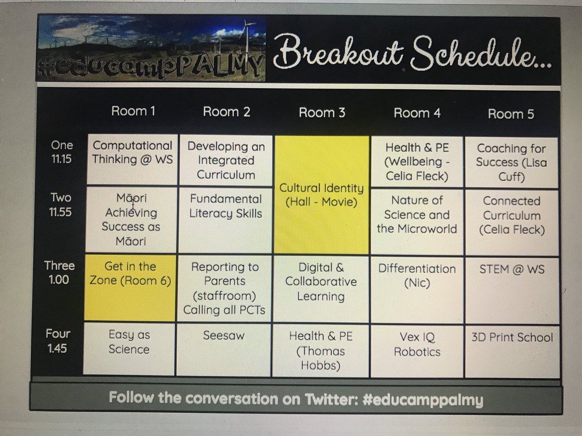 Here’s the schedule for #educamppalmy AMAZING stuff on offer. Please RT...
