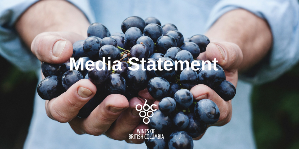 BCWine's tweet photo. MEDIA STATEMENT: #BCWine Institute Responds to May 25 News Release by US Trade Rep. Re: US Takes Action Against Canadian Trade Measures that Discriminate against US Wine. https://t.co/fqH8lpqniV

 @CVAwine #Cdnpoli #BCpoli #CdnWine https://t.co/7CRBwXBoGa