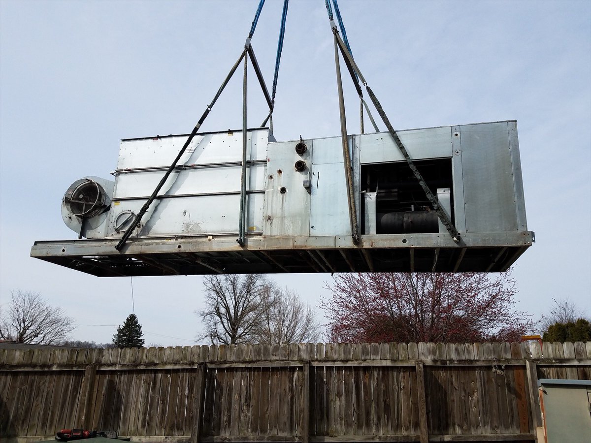 JamesCRAFTSon's tweet photo. Out with the OLD, in with the NEW - Recently we replaced a chiller for long time customer Lancaster Labs in Lancaster. https://t.co/YFmCK6qfuh