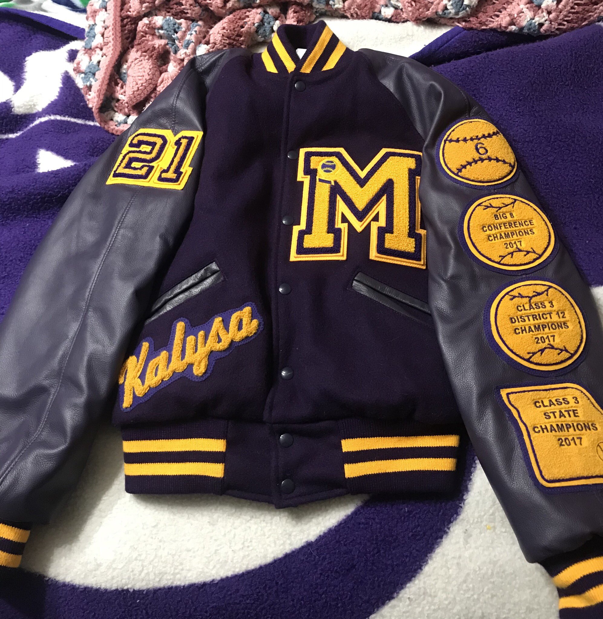 State patches for shop letterman jacket