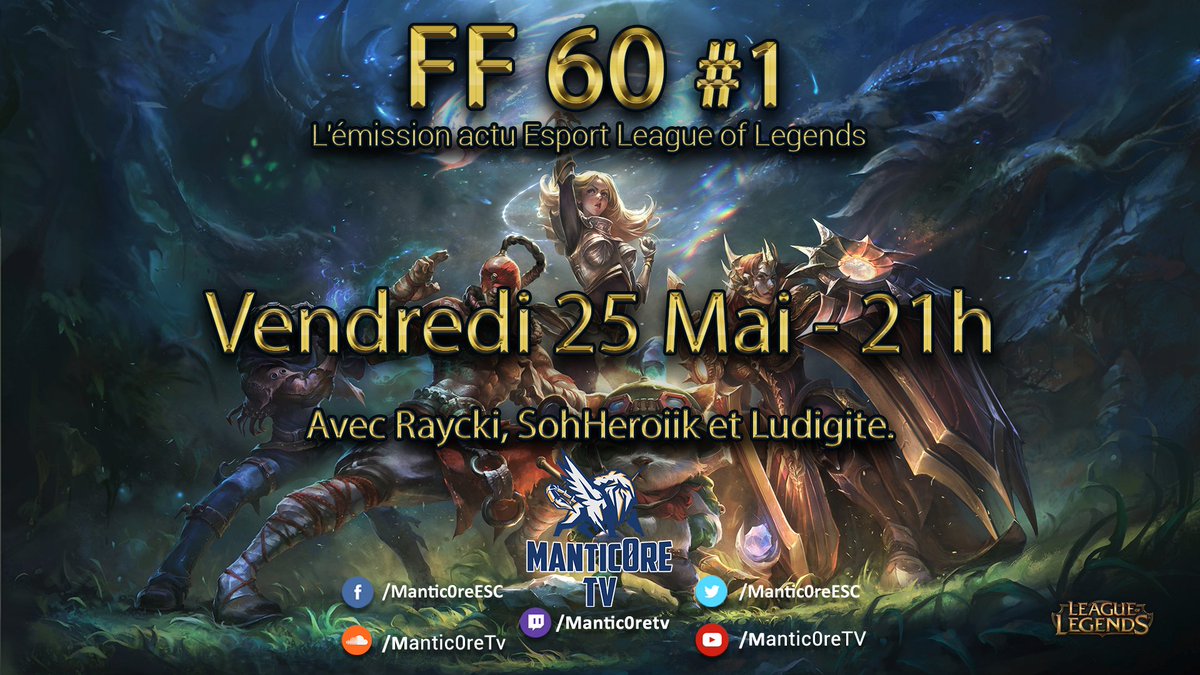 Mantic0re_TV's tweet photo. Vous avez suivi les #MSI2018 et / ou la @DreamHackFR Tours ? Ou vous avez raté ces événements @LoL_France ? #DHFR18 #LolOpenTour
Pas de soucis ! On vous fait un récap' / débat dans #FF60, l'émission actu #esport de #LeagueOfLegends ! ⤵️
📺 https://t.co/b6jIBC69Hp https://t.co/5X3ZjsljBZ