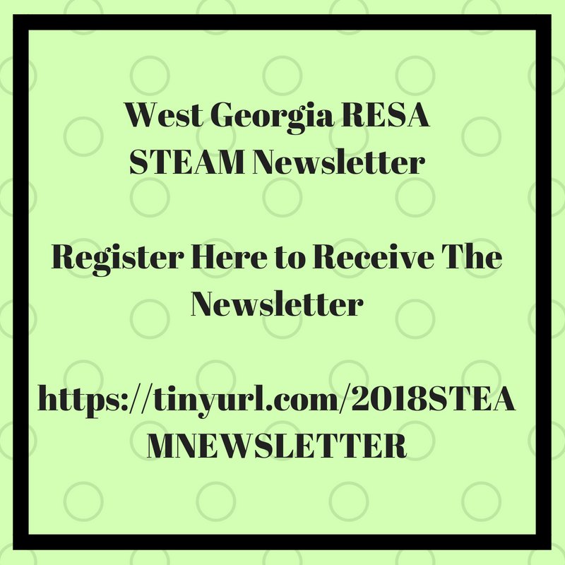 Are you interested in receiving the <a href="/WGARESASTEM/">West GA RESA STEM</a> monthly STEAM newsletter?  It will have information on current trends about STEAM!  Register here to receive the newsletter! The first newsletter will be released in June! tinyurl.com/2018STEAMNEWSL…