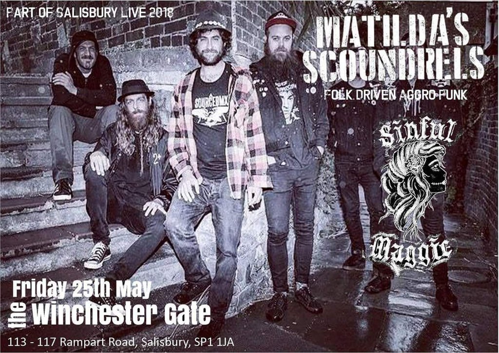 Salisbury tonight with @SinfulMaggie at the Winchester gate. Come down and grab some beer and enjoy the free show. #folkpunk #aggrofolkpunk #ukpunk #punk #ShantyPunk #celticpunk