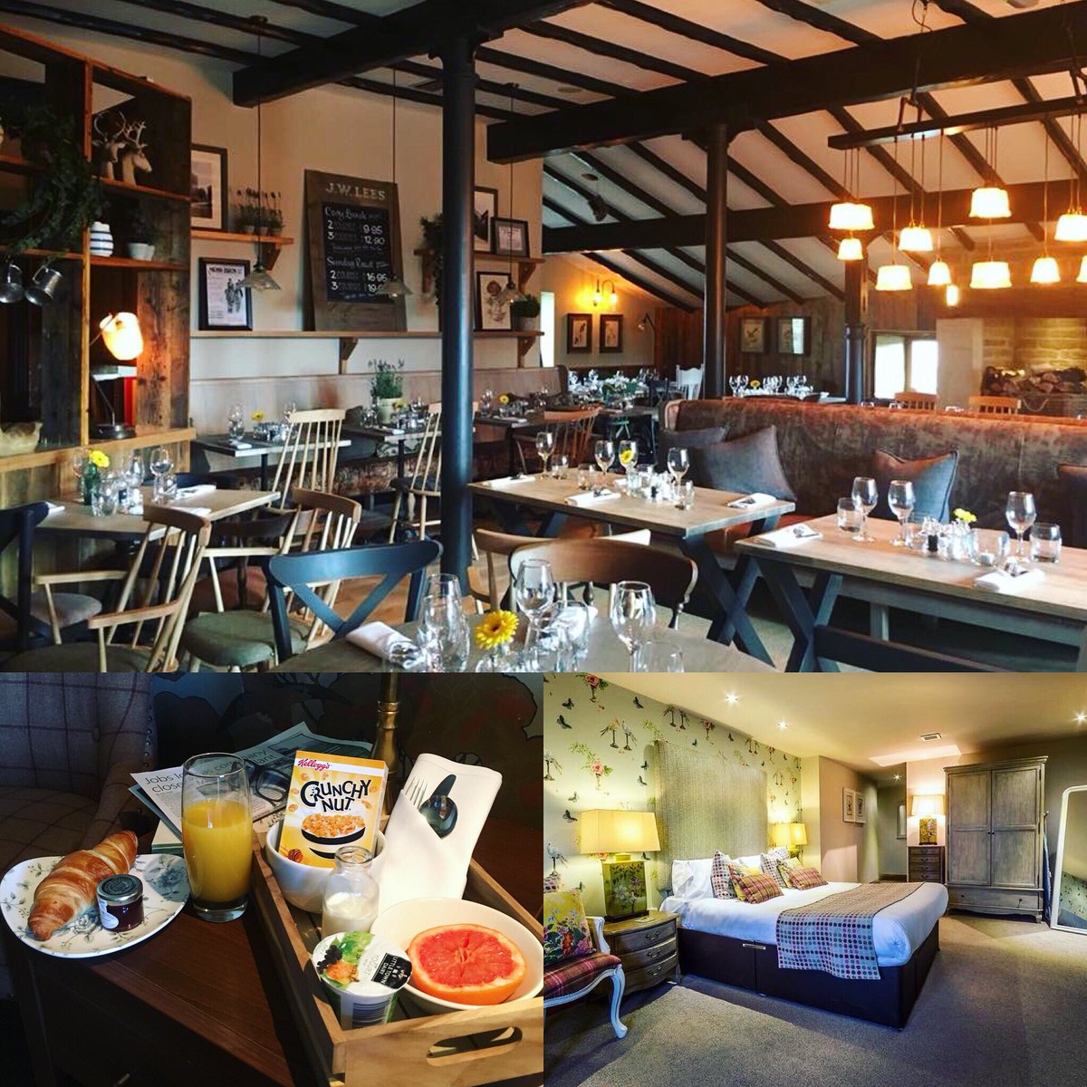 JWLeesHuntsman's tweet photo. Book yourself in or treat someone else to a Wine, Dine and Duvet 🍷🍴🛌  We still have rooms available for the upcoming bank holiday Monday, Father’s Day and a rare Friday on 22nd June!! 
☎️01484 850 205 
#wine #dine #duvet #JWLees #huntsmaninn #holmfirth https://t.co/4B5YDXzwbk