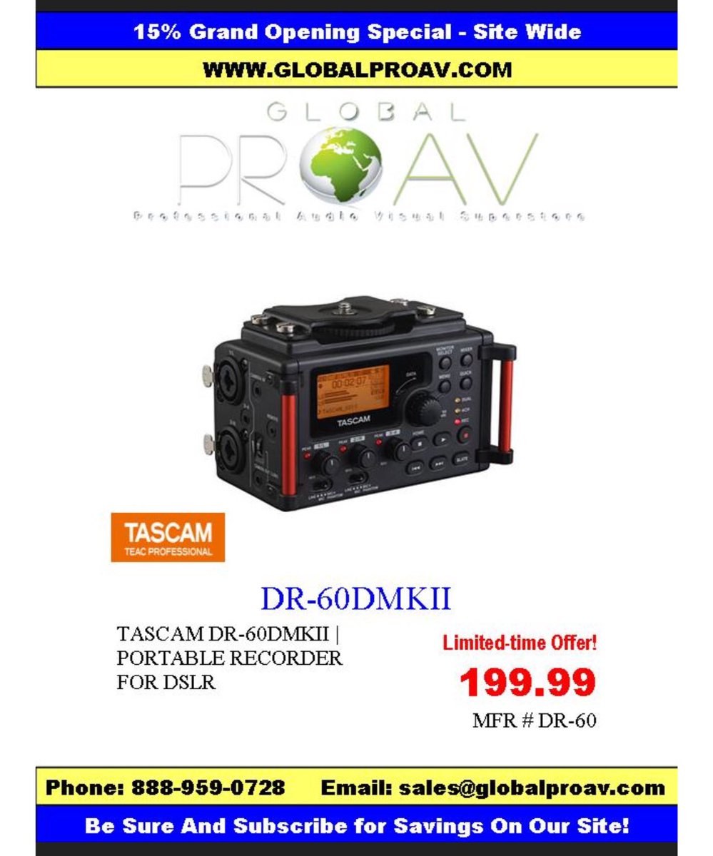 Record on The Go with Tascam at GlobalProAV.com. #proaudio #proav #sound  #globalproav #studio #dj #lighting #video #music #stage #tascam #studiomonitors