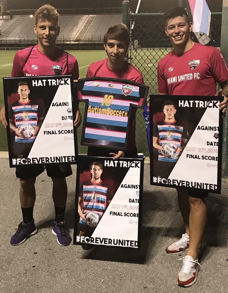 miamiunitedfc's tweet photo. The team decided to reward David Ochoa, Sebastian Obregón &amp; Nicolas Gorobsov as the three scored consecutive hat-tricks (and they can’t take the game balls 🤷‍♂️). Let’s continue on building from this solid base in Cup &amp; League. #NPSL #ForeverUnited https://t.co/rGEtniKzpK