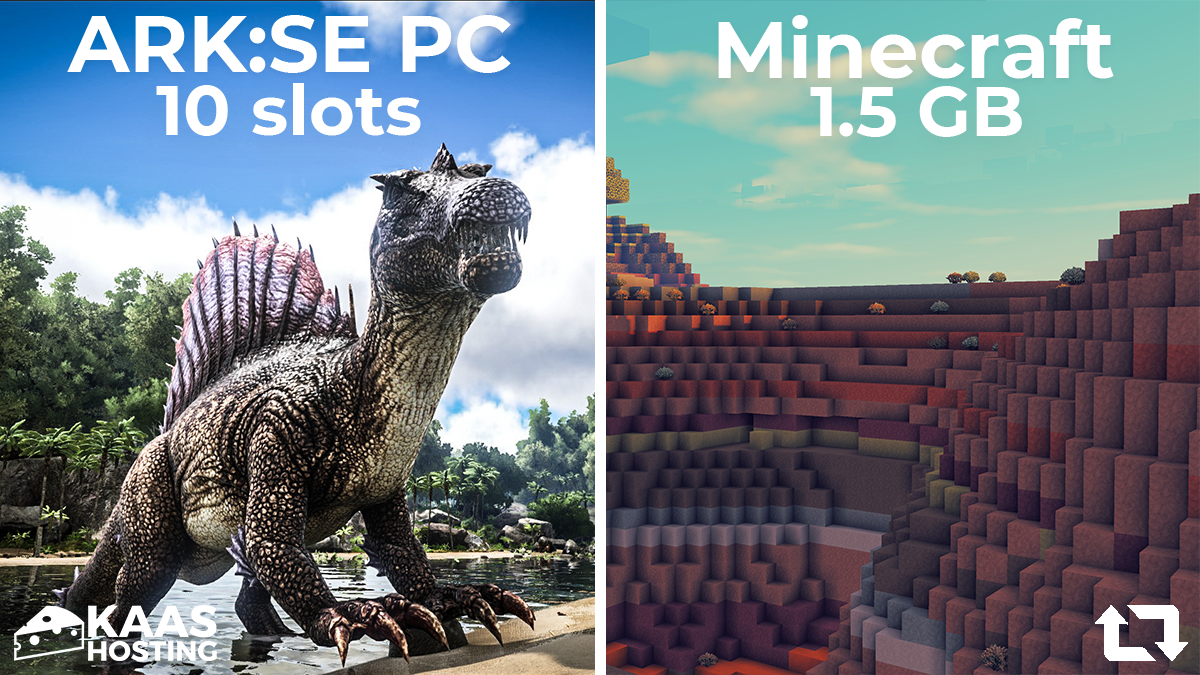 KaasHosting's tweet photo. Retweet, volg @kaashosting en win!
🧀1,5GB Minecraft server of 10 Slots ARK server. Jij mag kiezen!🦖 https://t.co/hnpAvLvwiD