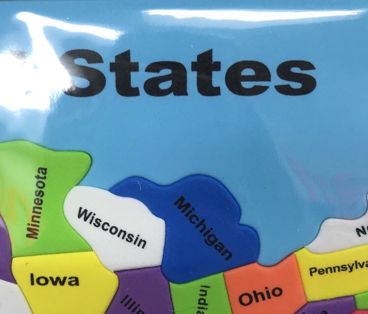 ashleymarie93x's tweet image. Hey Dollar General - something is wrong with your puzzle..... we are the MITTEN state not a blob state ?? #MichiganProblems