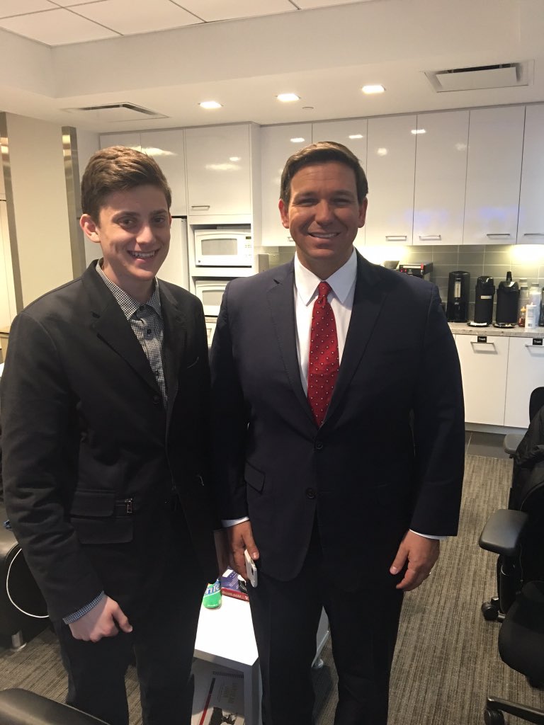 KyleKashuv's tweet photo. The great @RonDeSantisFL @RepDeSantis is running for Florida governor; we NEED to make sure he WINS. 

As we've seen, we need to DRAIN the FLORIDA SWAMP and there's no one better to do it than Rep. DeSantis. 

He's got my family's vote and I hope he'll get yours

Vote DeSantis! https://t.co/IekaYTmnE4