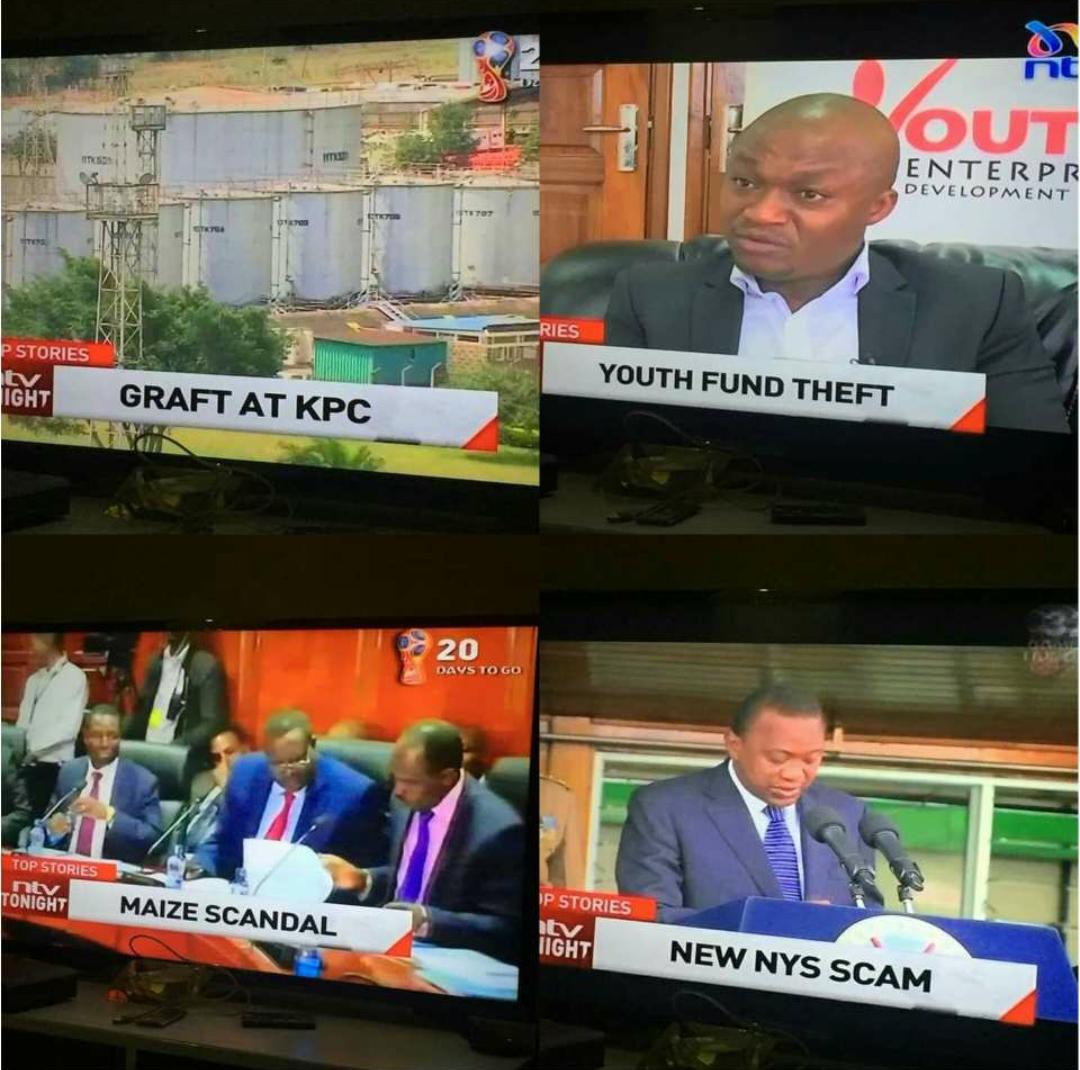 JudeWabuke's tweet photo. Uhuru's big four agenda #NYSscandal #MaizeScandal #KPCScam https://t.co/bMIRboiaEq
