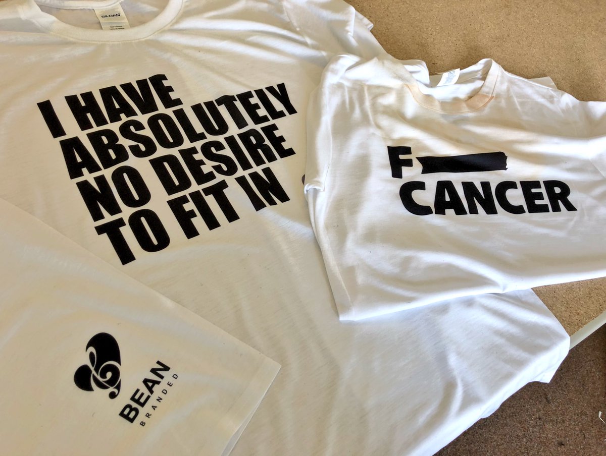 We’ve been sampling a few new colours and designs for t-shirts. What do you think? #Ihaveabsolutelynodesiretofitin #FuckCancer #Charity #Foundation #RememberingPaul @PB_TeamBean #BEANbranded