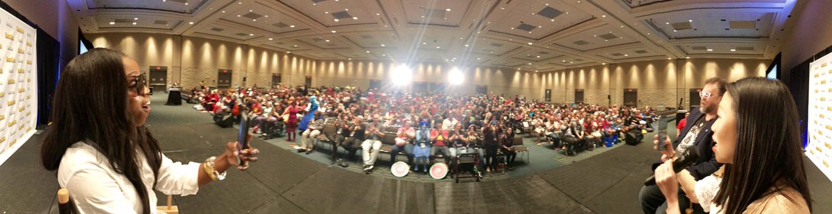 Had a great #mom #panel w/ <a href="/EstelleDarlings/">Estelle</a> <a href="/whammybah/">Michaela Dietz</a> &amp; <a href="/justdevin/">it ain’t easy being cheesy 🧀</a> <a href="/MegaConOrlando/">MEGACON Orlando</a>! Come say hello! Us #StevenUniverse moms “and STEVEN!” AKA <a href="/ZachCallison/">.</a> are here all weekend! #MegaCon2018 #Orlando #hometown❤️
megaconorlando.com/en/guests/voic…