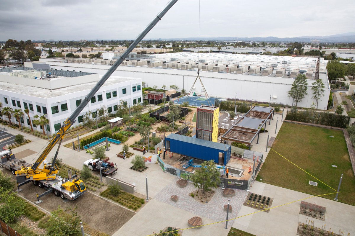 Hines's tweet photo. This week’s #ViewfromHines comes from @IntersectIrvine in Southern #California. The property has been busy with the installation of their new two-story #shippingcontainer #microretail hub that will feature grab-and-go coffee in the morning and a beer and wine garden at night. https://t.co/Fv7Ux9lwCN