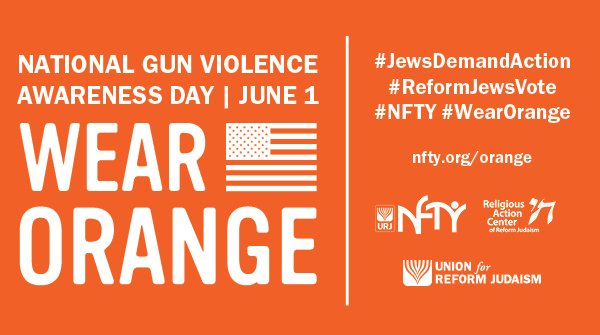 Another school shooting today that makes students feel unsafe in their schools. Angry and want to do something about it? Join us next Friday for National Gun Violence Awareness Day and #WearOrange. Find action items, resources &amp; more at nfty.org/orange
#JewsDemandAction