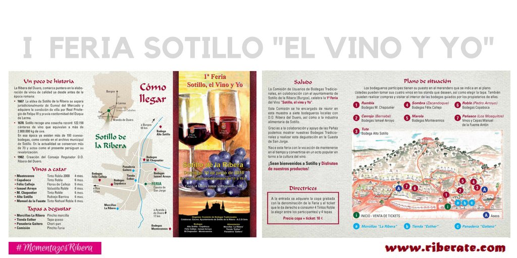 🍷🍴 I Feria del Vino en Sotillo de la Ribera "El vino y yo"  10 JUNIO <a href="/bodegasfcallejo/">bodegas callejo</a> <a href="/valsotillo/">Bodega Ismael Arroyo</a>
📥 Info 📥 bit.ly/2G7ZqJI
